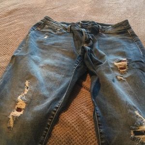 Maurices distressed patchwork jeans